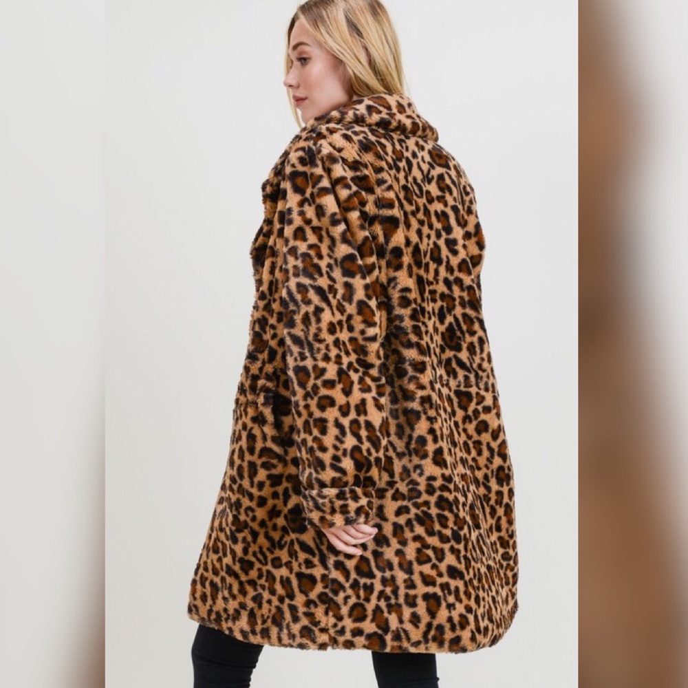 Great Gift! NEW COZY Leopard Animal Print Fancy Jacket Coat SMALL - Picture 6 of 13